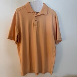 Hathaway Men’s Peach Polo Shirt Size M Cotton Blend Casual Golf Collared Top